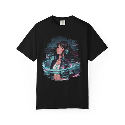 Neon Glitch Anime Headphones Girl Tee – Hi‑Fidelity Imaging & Aesthetic Soundscape Shirt