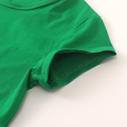 Image of Noomelfish Girls Short Sleeve Crop Tops Kids Summer Dance Cropped T-Shirts (5-14 Years)