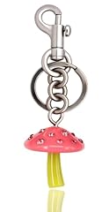 Silver Keyring-pinkred Mushroom