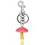 Silver Keyring-pinkred Mushroom