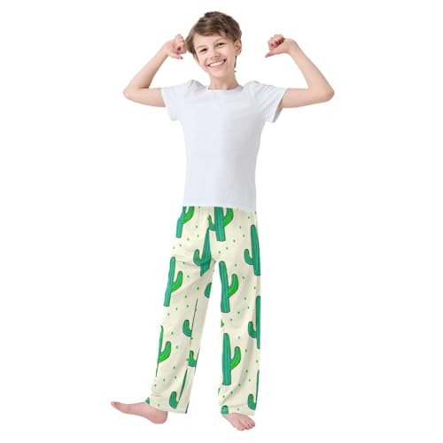 J JOYSAY Cactus Polka Dot Lightyellow Pajamas Pants Soft Long Pajama Bottoms Lounge Sleep Pants Size S-XL3