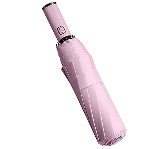 Parapluie pliable résistant au vent, 12 baleines de voyage automatique, léger, anti-UV, robuste, compact, portable, séchage rapide, facile à transporter, Rose cerise Cover