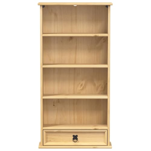 Estantería para CD Corona madera pino con cajón mueble de discos compacto 52 cm 6