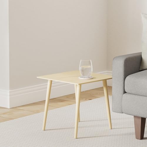 Image of Furinno Theo Side Tables, Sqaure Small End Table with 4 Sturdy Legs, for Living Room, Oak