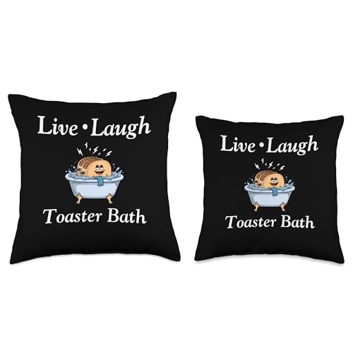 Funny Saying Live Laugh Toaster Bath Dad Mom Gag Women Men Throw Pillow thumb #2