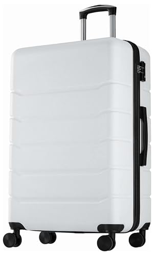 24 Inch Luggage Lightweight Expandable Rolling Suitcase - Hard Shell TSA Lock Spinner Wheels White