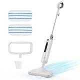 KMFurnila Steam Mop for Floor Cleaning with 2 Washable Pad, Lightweight Floor Steamer Cleaner Mop for Hardwood, Tile, Laminate Floors，Carpet
