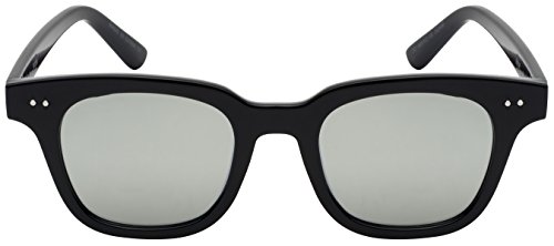 Edge I-Wear Bold Horned Rim Sunglasses with Flat Color Mirror Lens 541058-FLCRM2