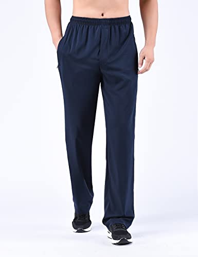 Zoulee Men's Summer Casual Zipper Fly Closure Jogger Sweatpants Quick-Drying Pants2