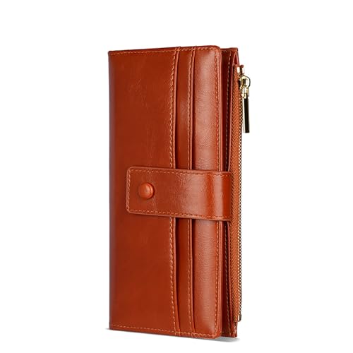 Women's RFID Blocking PU Leather Wallet Long Bifold Card Holder Ladies Wallet Purse Zipper Coin Pocket.