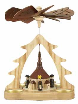 Pyramide de Noël église 22cm Rudolphs Schatzkiste en bois ajouré artisanat des Montagnes de Minerai