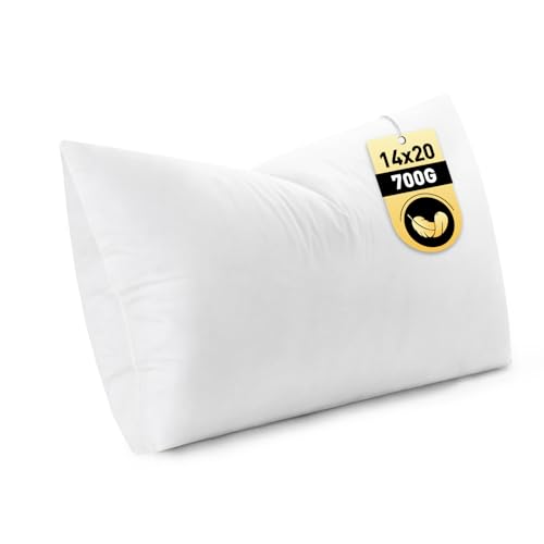 Image of MIULEE 14x20 Inch Down Feather Pillow Insert with Cotton Fabric