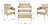 SAFAVIEH Outdoor Collection Abdul Natural/White Cushion 4-Piece Conversation Patio Set PAT7504D