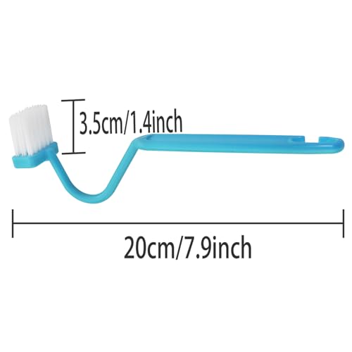 Image of 4PCS V-Shape Plastic Curved Brush Blue 7.9x1.4 inch Toilet Corner Edge Cleaning Brush S-Shape Toilet Cleaning Brush Curved Handle Sanitary Brush Bathroom Brush