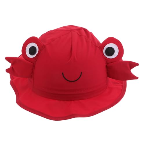 Boys and Girls Sun Hat Wide Brim and Neck Flap Quick-Dry Uv Bucket Hat for Beach and Outdoor Activities Cute for Toddlers Years Red