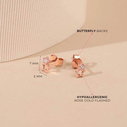 925 Sterling Silver Clear Cubic Zirconia Double Star Earrings for Girls and Teens - Stunning Stacked Stars Celestial Earrings for Young Girls - Hypoallergenic Star Earrings for Teenage Girls4