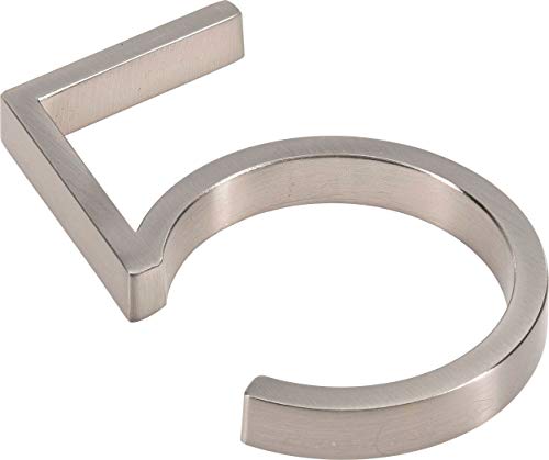 Distinctions 844705 Upgraded 5" Brushed Nickel Floating House Number 5 #TOP3
