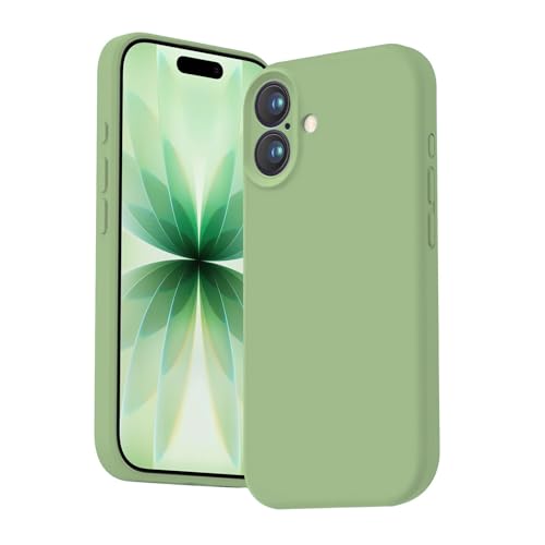 Image of DIZORO Compatible for (iPhone 17 Case) Slim Liquid Silicone Case 3 Layers Full Covered Soft Gel Rubber Phone Case Protective Cover - Matcha