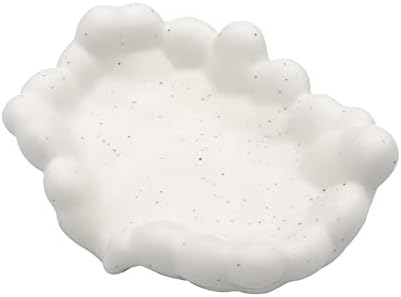 Polyroyal Self Draining Soap Dish Bubble Style White Sandstone Texture Ceramic Waterfall Slot Modern Fashion Cute Bathroom Soap Dish Accessories for Home