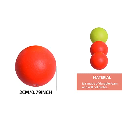 SF Strike Indicators Bobbers Fly Fishing with Wooden Tooth Pick Floating Foam Fishing Tackle Accessories 3pcs, Fluorescent Yellow(1)/Red(2)-Round - Image 3