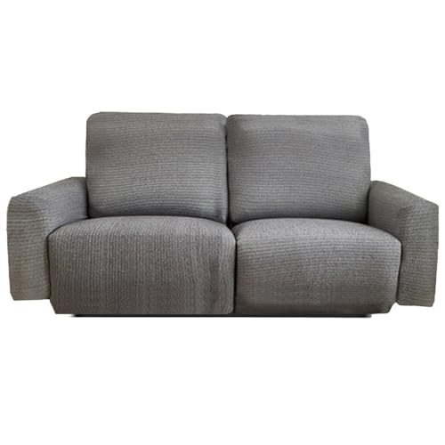 ZRCYXDW ストレッチ リクライニングソファーカバー, 6ピース スパンデックス リクライニングカバー 滑り止め 洗える ソファーカバー と 伸縮性のある底部-グレー-2 人掛け