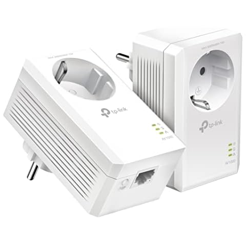 TP-Link Powerline Adapter Set TL-PA7017P KIT(1000Mbit/s, mit Steckdose, Gigabit-Port, Plug&Play, Kompatibel mit allen HomePlug AV/AV2 Powerline Adaptern, Ideal für Media-Streaming) Cover