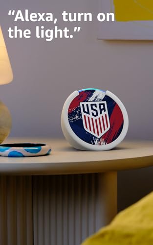 Image of Amazon Echo Pop (newest model) | Officially Licensed U.S. Soccer Limited-Edition (White)