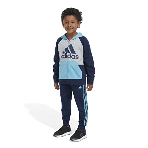 Adidas Boys' Color Block French Terry Jacket Set, Collegiate Navy, 3T #TOP3