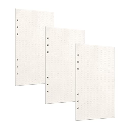 PALUDO 135 Hojas Papel de Recambio A6 con 6 Anillas, Hojas de Recambio Papel de Punteados para Cuadernos Diarios Inserción de Planificador Calendario Filofax Bullet