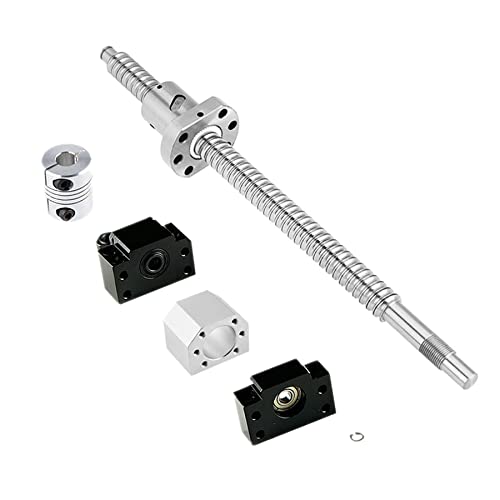 ANWOK SFU1605-500mm Ball Screw Diameter 16mm BallScrews with A Ball Nut and Machining Antibacklash with BK10/BF10 Standard End Machining, for CNC Machine