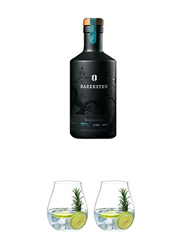 Bareksten Botanical Gin aus Norwegen 0,50 Liter + Gin Tonic Glas - 5414/67 + Gin Tonic Glas - 5414/67