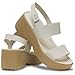 Crocs Womens Brooklyn Sky Sandals, Wedge Sandals, Frappe/Cashew, 5 Medium