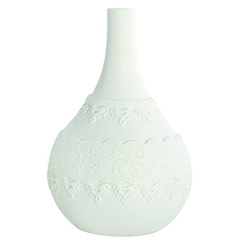 House Doctor Vaso In Ceramica Con Rilievo Pizzo - Diametro 16cm, Altezza 25cm - Design Danese - 2