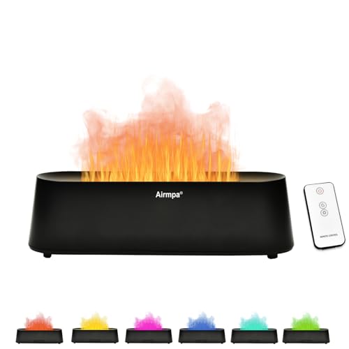 Airmpa Aroma Diffuser 250ML, Aroma Diffuser Mit Flammen Effekt, Licht mit 7 Farbwechseln, Diffusor...