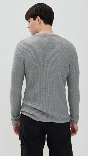 Billy Reid Men's Cotton Cashmere Mini Waffle Crew Neck Sweater3