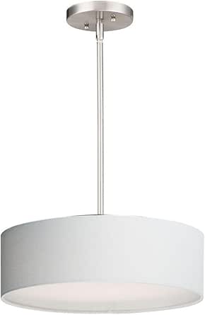 Maxim Lighting 10224WLSN Prime-19.5W 3 LED Pendant-16 Inches Wide by 6.5 inches high, Finish Color: Satin Nickel, Shade Color: White