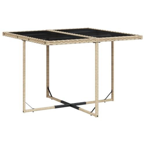 Image of 5-Piece Patio Dining Set with 4 Beige PE Rattan Chairs, Medium Collapsible Design, UV-Resistant Poly Rattan and Powder-Coated Steel Frame, Removable Cushion Covers, Foldable