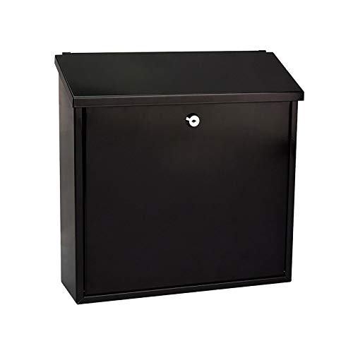 PLMNBQWE Buzón de Pared con Llaves, buzón de Correos Resistente a la Intemperie con Cerradura de Hierro galvanizado, Blanco, Plateado, Verde y Negro