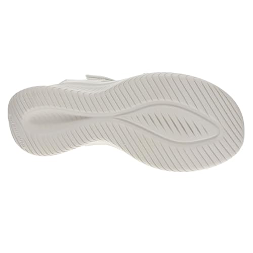 Skechers Skechers Women's ULTRA FLEX 3.0 SANDAL - SUNDAY CANDY, Metallic Gore Z-Strap With a Yoga Foam Cushioned Footbed, White/Silver, 10M