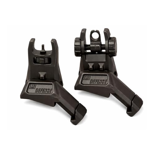 45 Degree Offset Flip Up Iron Sights IMI Defense Low Profile Canted Flip Sights Fast Target Transition Dual Aperture Secure Locking Picatinny Compatible (Black)