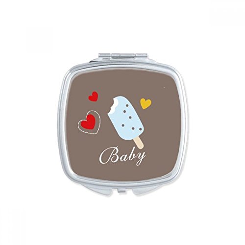 Miroir carré maquillage compact portable bleu pour sac