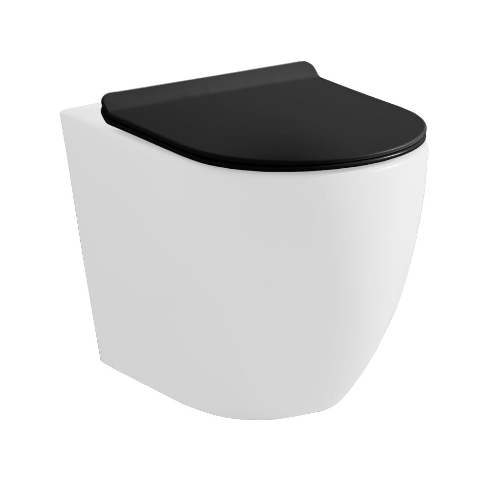 Copriwc Originale Ultraslim In Termoindurente Nero Opaco Con Chiusura Soft-Close E Sgancio Rapido – Sedile Wc Per Sanitari Tokyo