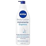 NIVEA Body Lotion Hidratante Express - Loción Corporal - 72h Hidratación - Ácido Hialurónico, Minerales Marinos y Sérum de Hidratación Profunda - Fórmula Ultraligera - Piel Normal y Seca - 400 ml
