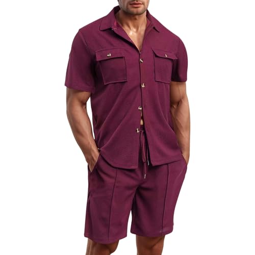 Ensemble homme grande taille chemise à manches courtes et short léger pour le dressing été 2025