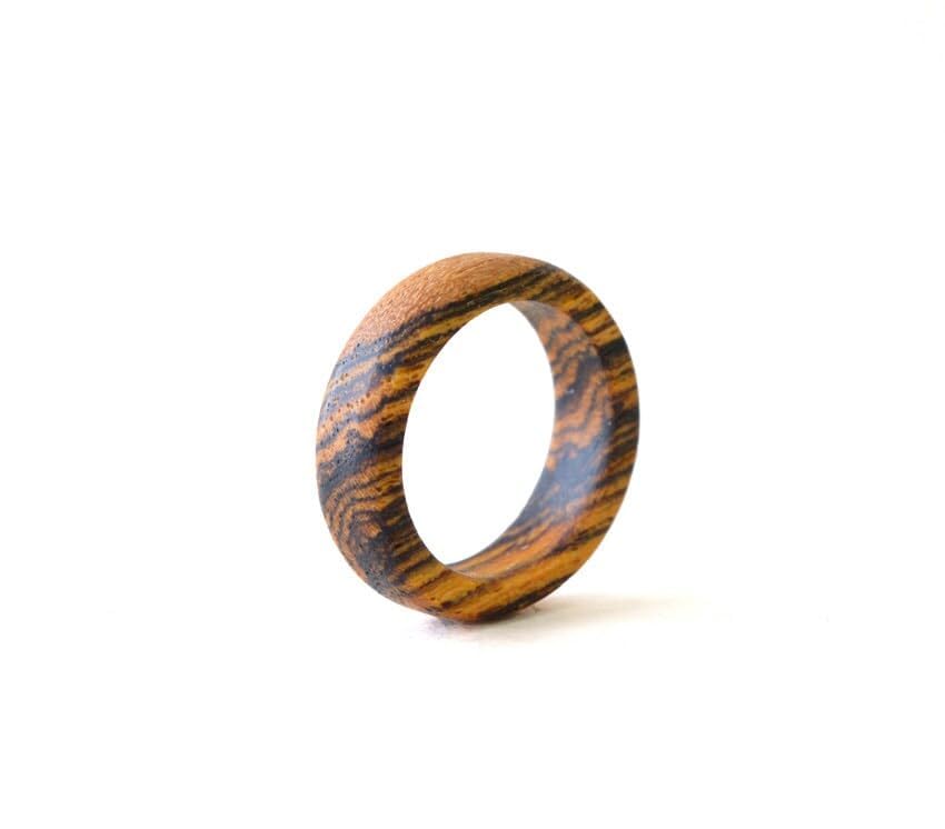Bocote wood ring, Wood wedding band, Date ring, Promise ring for him, Couple rings, Wood ring engraved, Male engagement ring wood, Name ring2