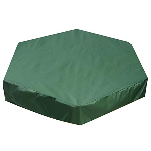 Sandbox Cove Hexagonal Sandpit Cover with Drawstring Waterproof Dustproof Sandpit Pool Cover Protection for Garden Outdoor Patio