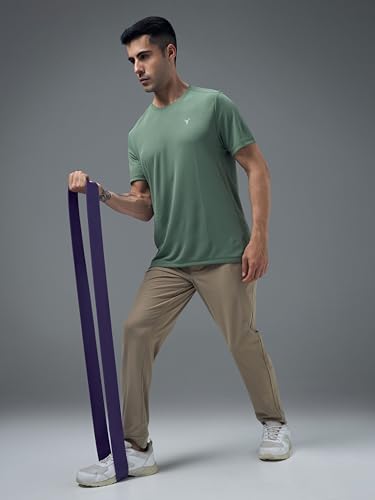 Image of TECHNOSPORT Men's Slim Fit Polyester Activewear Sports T-Shirt with Moisture-Wicking Comfort for Workout, Running & Gym