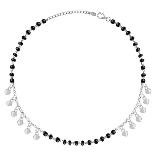 Image of GIVA 925 Silver Hearts & Beads Anklet | Gifts for Women and Girls | With Certificate of Authenticity and 925 Stamp|6 Months Warranty*