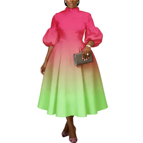 Robe de soirée midi pour silhouette élancée avec col montant élégant