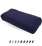Everyday Yoga Bolster Rectangular Meditation Pillow, Super Soft & Lightweight with Carry Handle - Firm Support for Restorative Yoga, Multi-Color - True Navy